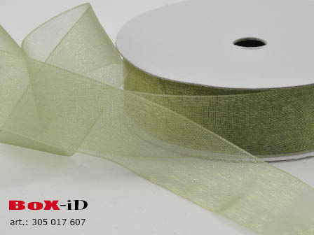 Organza woven edge Farbe 607 grÃƒÂ¼n 25mm x 25m